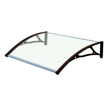 Copertina Daroni 100cmx100cm, model Bari AS4-1000, policarbonat solid clar, brat aluminiu, maro