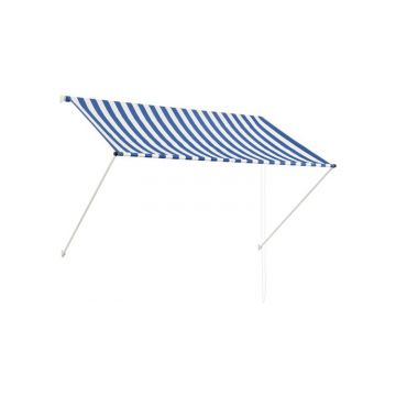 Copertina retractabila, albastru si alb, 200 x 150 cm