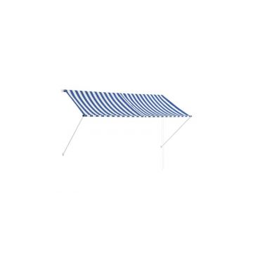 Copertina retractabila, albastru si alb, 250 x 150 cm