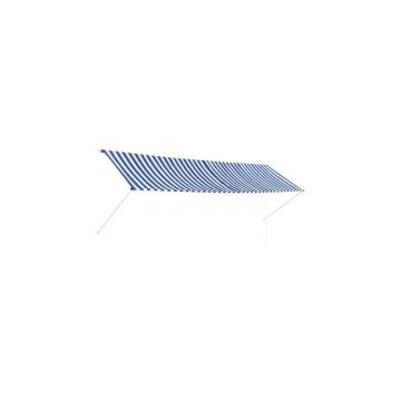 Copertina retractabila, albastru si alb, 400 x 150 cm