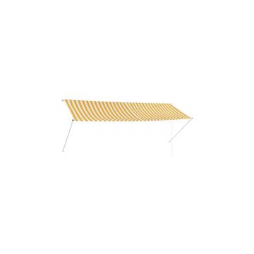 Copertina retractabila, galben si alb, 350 x 150 cm