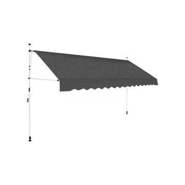 Copertina retractabila manual, 400 cm, antracit