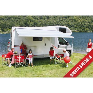 Copertina / Marchiza FIAMMA F45S caseta alba pentru rulote, autorulote sau microbuz, royal grey