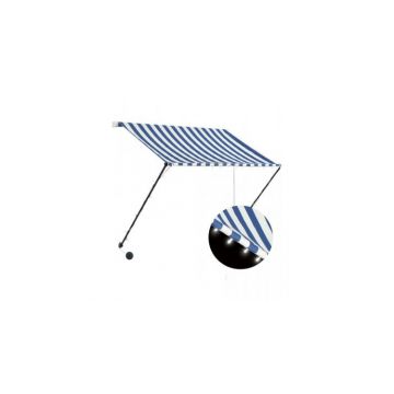 Copertina retractabila cu led, albastru si alb, 150 x 150 cm