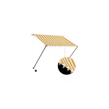 Copertina retractabila cu led, galben si alb, 150 x 150 cm