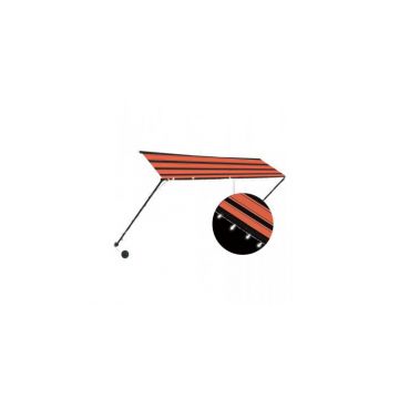 Copertina retractabila cu led, portocaliu si maro, 300 x 150 cm