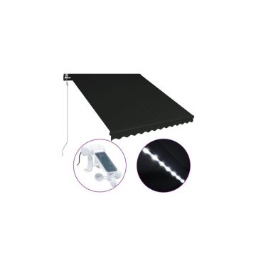 Copertina retractabila cu senzor vant & led antracit 300x250 cm