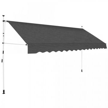Copertină retractabilă manual, antracit, 400 cm