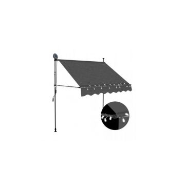 Copertina retractabila manual cu led, antracit, 100 cm