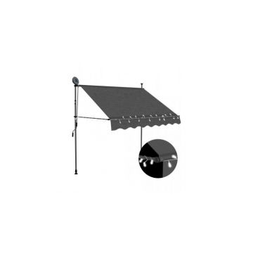 Copertina retractabila manual cu led, antracit, 150 cm