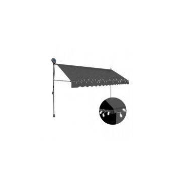 Copertina retractabila manual cu led, antracit, 350 cm