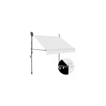 Copertina retractabila manual cu led, crem, 150 cm