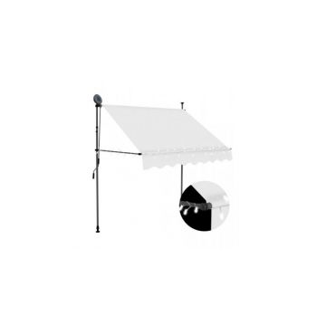 Copertina retractabila manual cu led, crem, 200 cm
