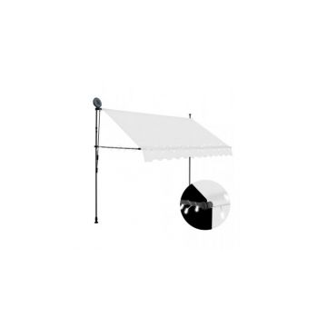 Copertina retractabila manual cu led, crem, 250 cm