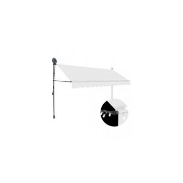 Copertina retractabila manual cu led, crem, 350 cm