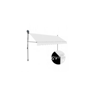 Copertina retractabila manual cu led, crem, 400 cm