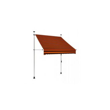 Copertina retractabila manual, portocaliu si maro, 150 cm