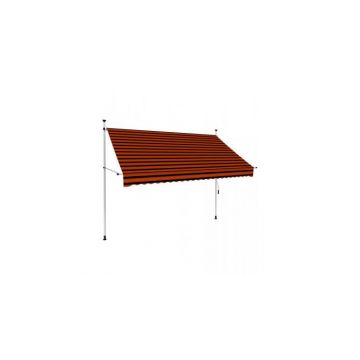 Copertina retractabila manual, portocaliu si maro, 250 cm