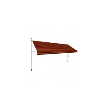 Copertina retractabila manual, portocaliu si maro, 400 cm