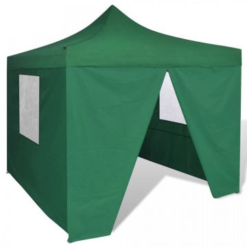 Cort pliabil verde 3 x 3 m cu 4 pereți