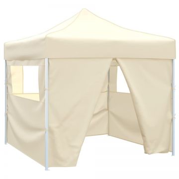 41464 Cream Foldable Tent 3 x 3 m with 4 Walls