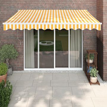 Copertina automată retractabilă, galben și alb, 3,5x2,5 m