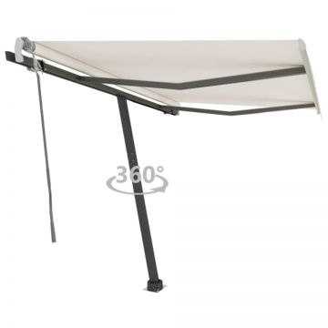 Copertină autonomă retractabilă manual, crem, 350x250 cm