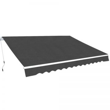Copertină pliabilă cu acționare manuală, 500 cm, antracit