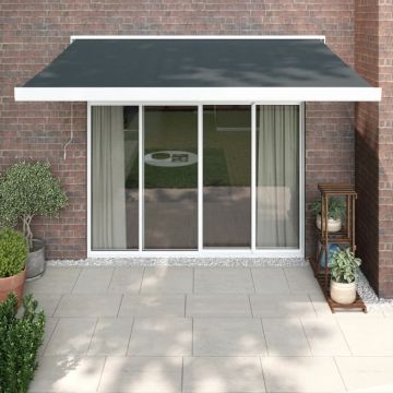 Copertină retractabilă, antracit, 3x2,5 m, textil și aluminiu
