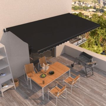 Copertină retractabilă automat, antracit, 600x350 cm