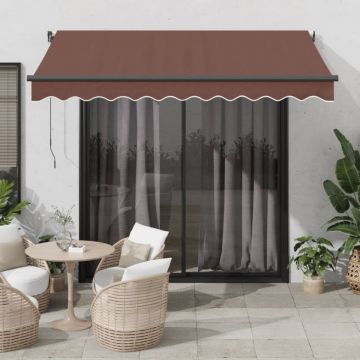Copertina retractabilă automat, maro, 350x250 cm