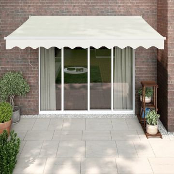 Copertină retractabilă, crem, 3,5x2,5 m, textil și aluminiu