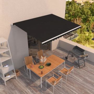 Copertină retractabilă manual, antracit, 400x350 cm