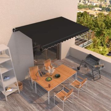 Copertină retractabilă manual, antracit, 450x350 cm