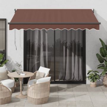 Copertină retractabilă manual, maro, 300x250 cm