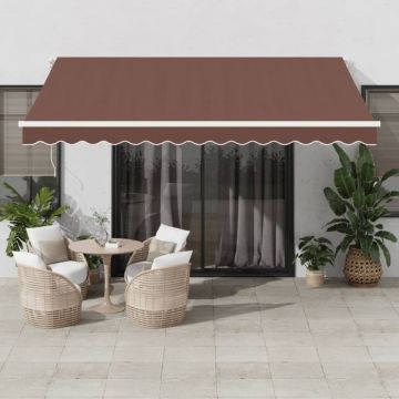 Copertină retractabilă manual, maro, 400x300 cm