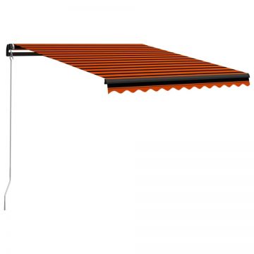 Copertină retractabilă manual, portocaliu și maro, 350 x 250 cm