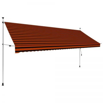 Copertină retractabilă manual, portocaliu și maro, 400 cm Copertină retractabilă manual, portocaliu și maro, 400 cm