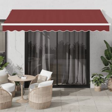 Copertina retractabilă manual, vișiniu, 350x250 cm
