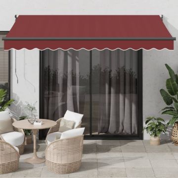 Copertina retractabilă manual, vișiniu, 350x250 cm