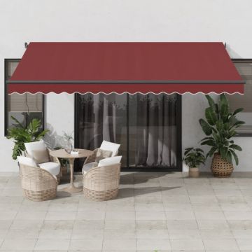 Copertina retractabilă manual, vișiniu, 450x350 cm
