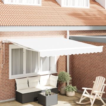 Marchiză retractabilă automată albă 300x250 cm, Material de înlocuire pentru marchiză de 3x2.5 m Alb
