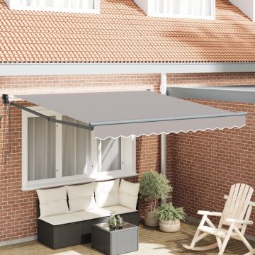 Marchiză retractabilă automată gri deschis 300x250 cm, Țesătură de schimb pentru marchiză 3x2.5 m cadru gri deschis