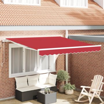 Marchiză retractabilă automată roșie 350x250 cm, Material de înlocuire pentru marchiză de 3,5x2,5 m cadru roșu