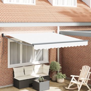 Marchiză retractabilă manuală albă 350x250 cm, Material de înlocuire pentru marchiză 3.5x2.5 m alb