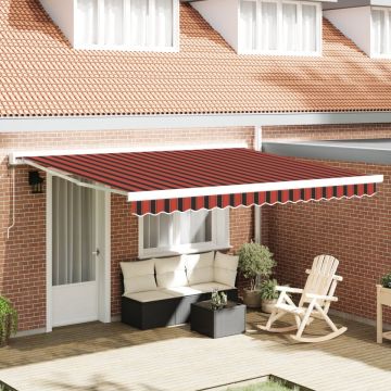 Marchiză retractabilă manuală Portocalie și Maro 350x250 cm