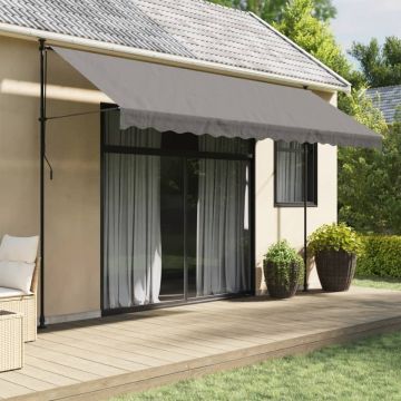 Copertină retractabilă, antracit, 400x150 cm, textil și oțel
