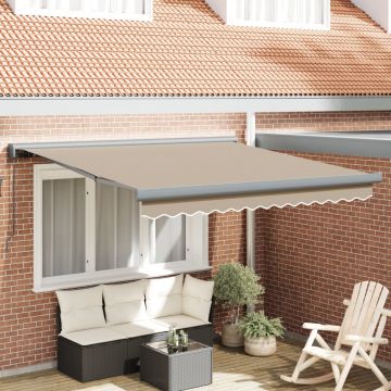 Marchiză manuală retractabilă bej 350x250 cm, Material de înlocuire pentru marchiză 3.5x2.5 m cadru bej