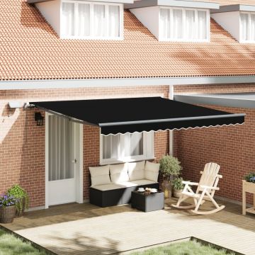 Marchiza manuală retractabilă cu LED Neagră 400x350 cm, Material de schimb pentru marchiza 4x3.5 m Cadru Negru