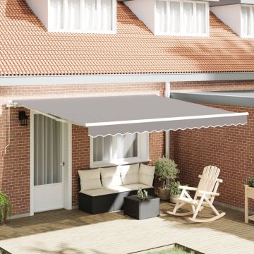 Marchiza manuală retractabilă gri deschis 400x300 cm, Material de înlocuire pentru marchiza pentru cadru de 4x3 m gri deschis